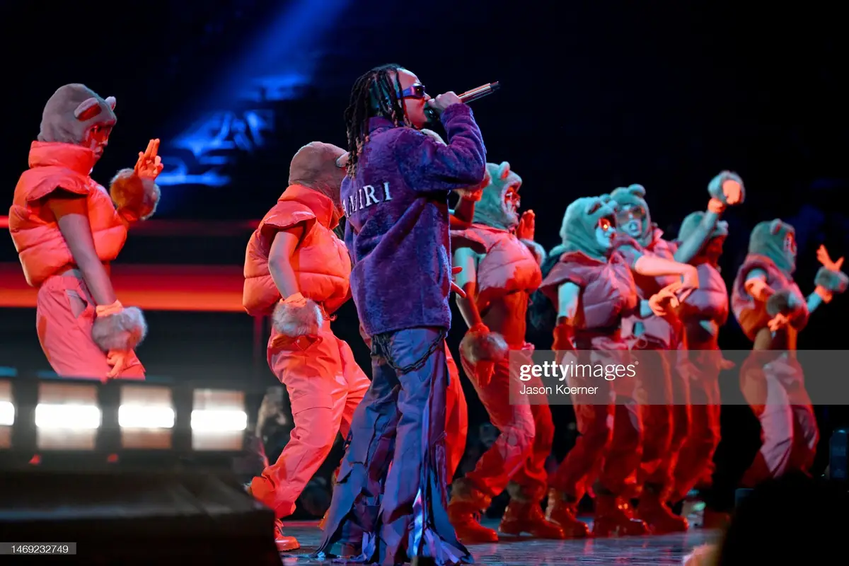 Ozuna outfit in Amiri, Mokoo, and Bottega Veneta, 2023
