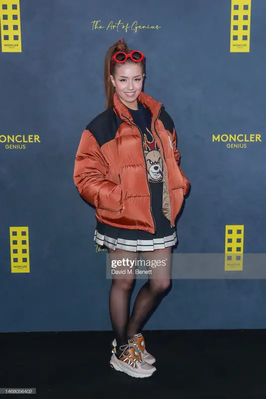 Pokimane outfit in Palm Angels and Moncler, 2023