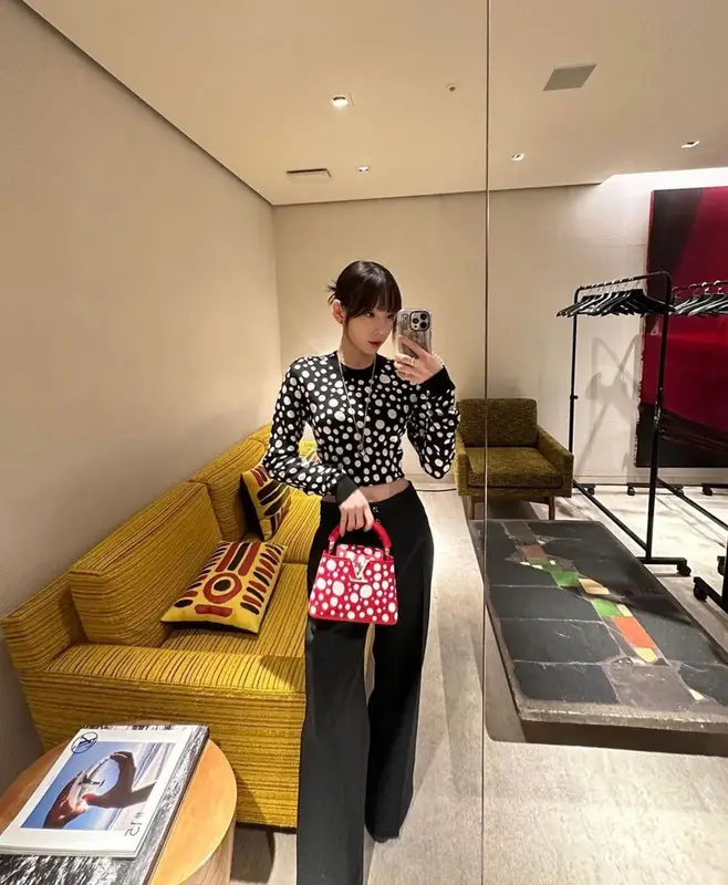 TaeYeon outfit in Louis Vuitton and Yayoi Kusama, 2023