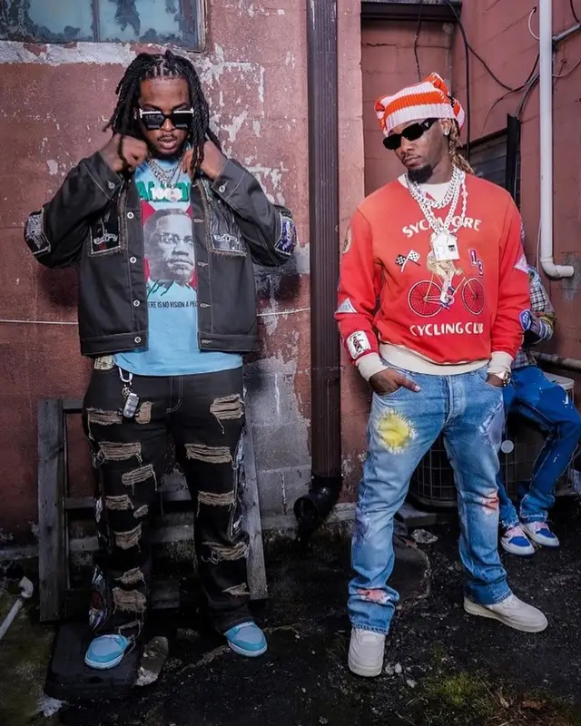 Offset outfit in John Elliott, Prada, and Marni, 2023