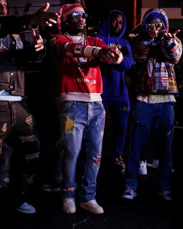 Offset outfit in John Elliott, Prada, and Marni, 2023