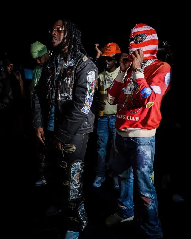 Offset outfit in John Elliott, Prada, and Marni, 2023