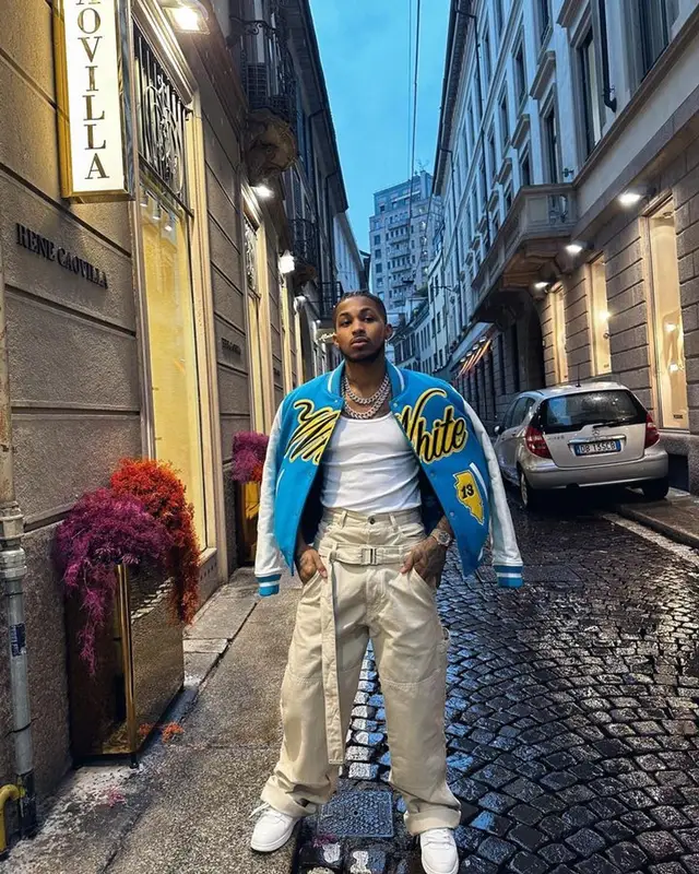 DDG outfit in Off-White, 2023