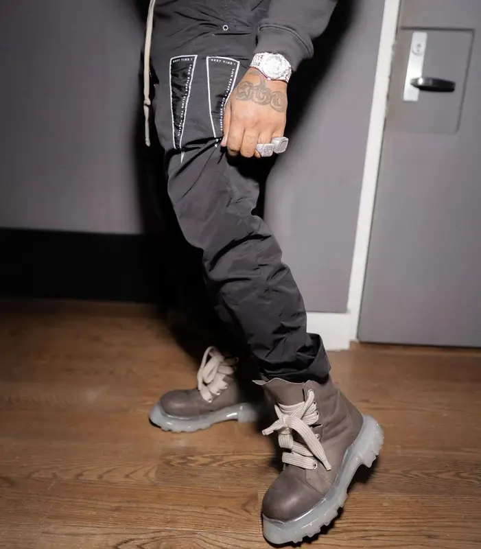 Fivio Foreign outfit in Enfants Riches Deprimes, Rick Owens, and Celine, 2023