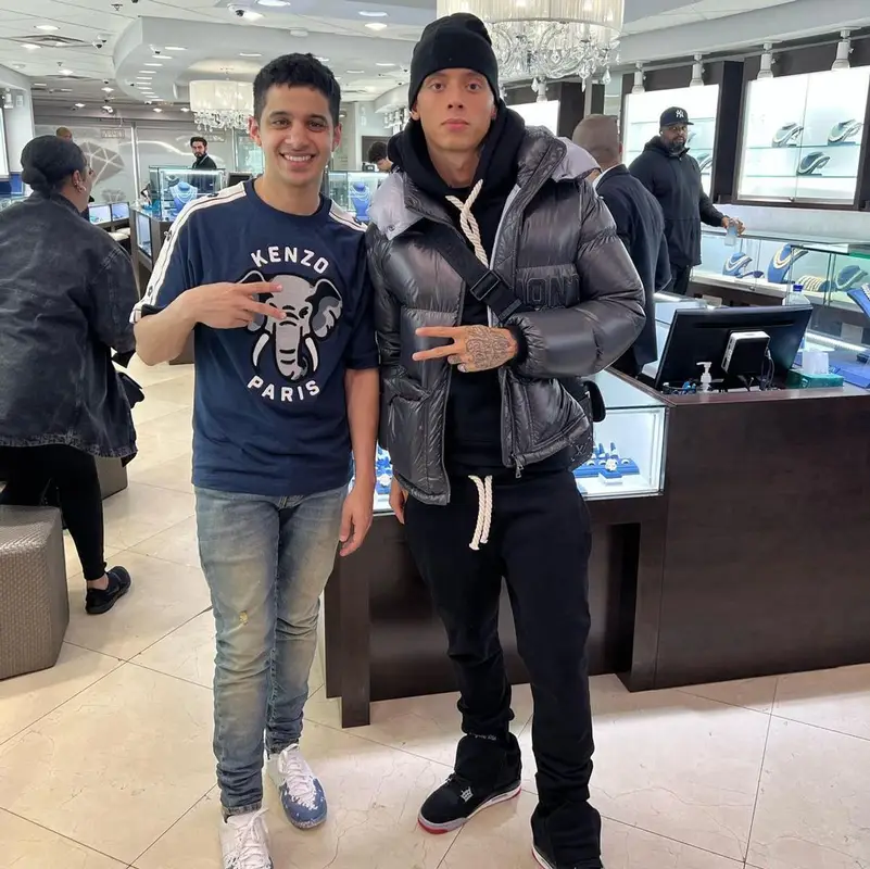 Central Cee outfit in Moncler, Jordan, and Louis Vuitton, 2023