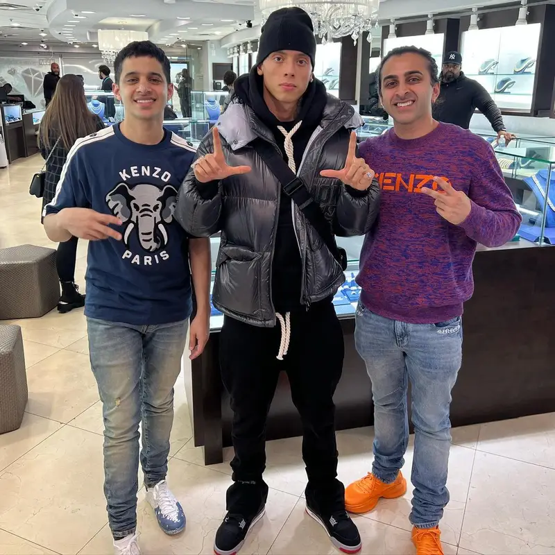 Central Cee outfit in Moncler, Jordan, and Louis Vuitton, 2023