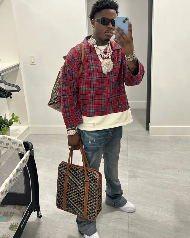 Real Boston Richey outfit in Don't Let Mom Find Out, Amiri, and Nike, 2023