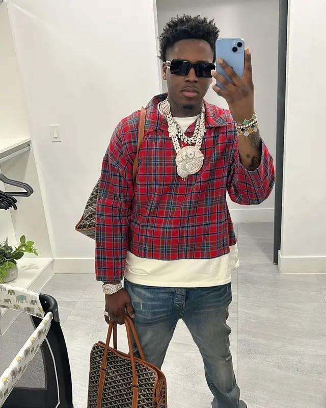 Real Boston Richey outfit in Don't Let Mom Find Out, Amiri, and Nike, 2023