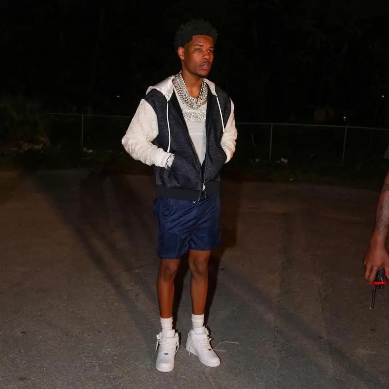 Nardo Wick outfit in Louis Vuitton and Nike, 2023