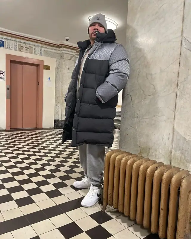 Fat Joe outfit in Gucci, Burberry, and Louis Vuitton, 2023