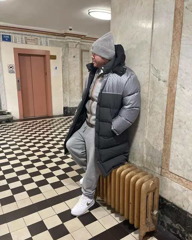 Fat Joe outfit in Gucci, Burberry, and Louis Vuitton, 2023
