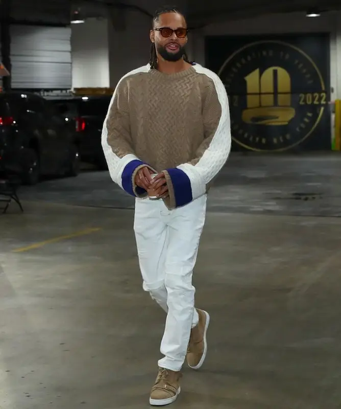 Patty Mills outfit in Haider Ackermann, Ksubi, and Christian Louboutin, 2023