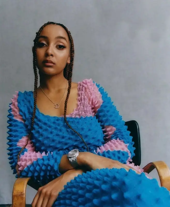 PinkPantheress outfit in Chet Lo, Telfar, and Audemars Piguet, 2022