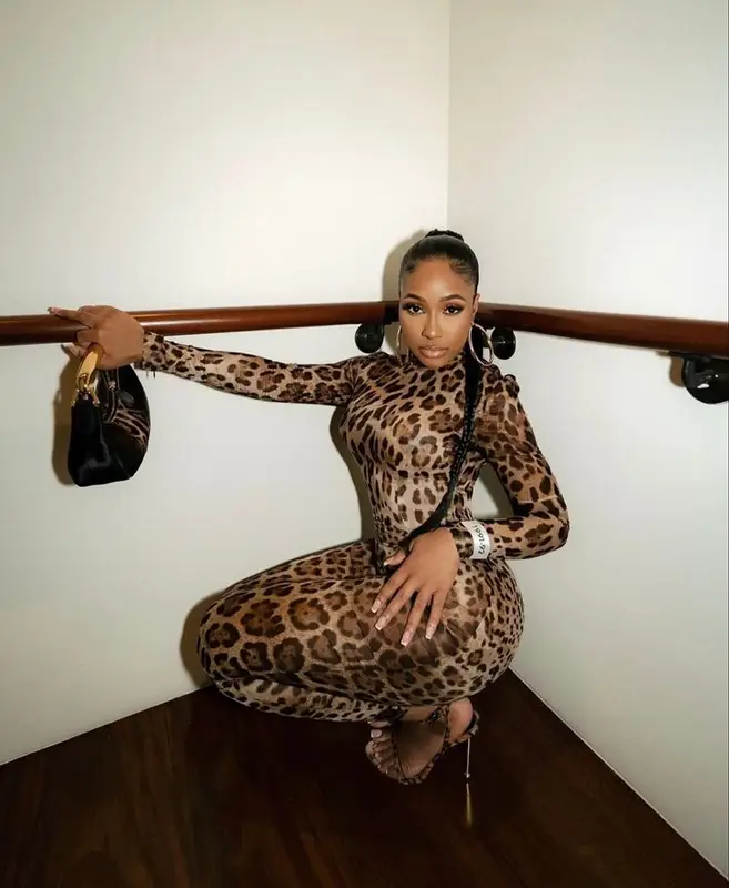 Yung Miami outfit in Dolce & Gabbana and Tom Ford, 2023