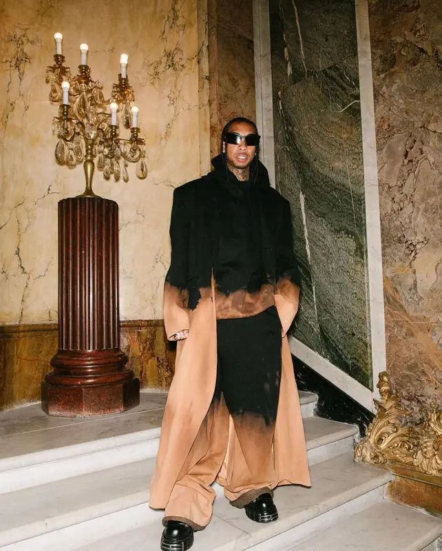 Tyga outfit in Vetements, New Rock, and Givenchy, 2023