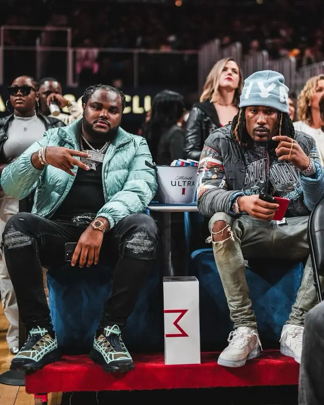 Tee Grizzley outfit in Dior, Amiri, and Saint Laurent, 2023