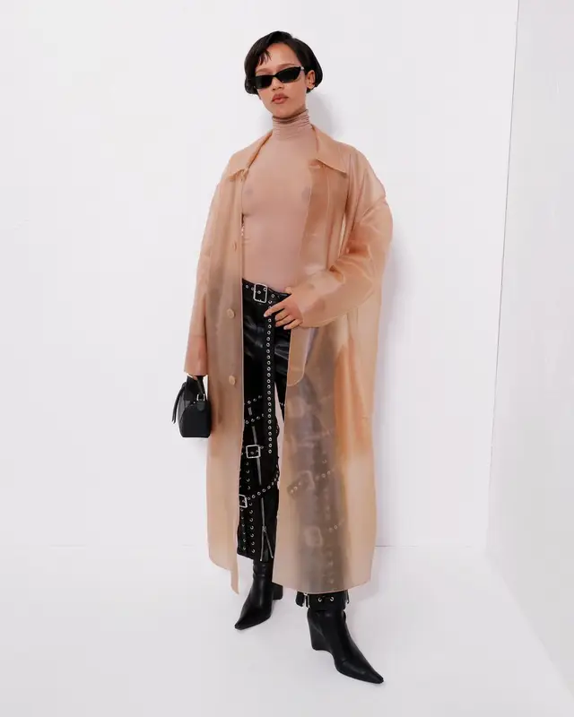 Taylor Russell outfit in Loewe, JW Anderson, and Gentle Monster, 2023