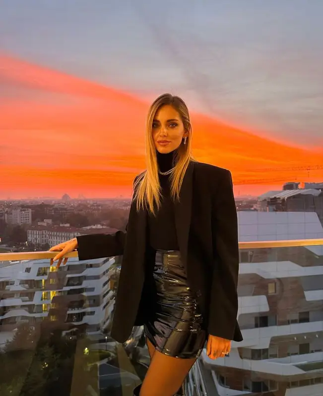 Chiara Ferragni outfit in Stella McCartney, FashionNova, and Hermes, 2022
