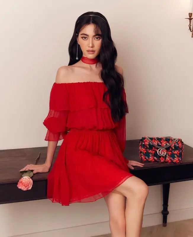 Davika Hoorne outfit in Gucci, 2023