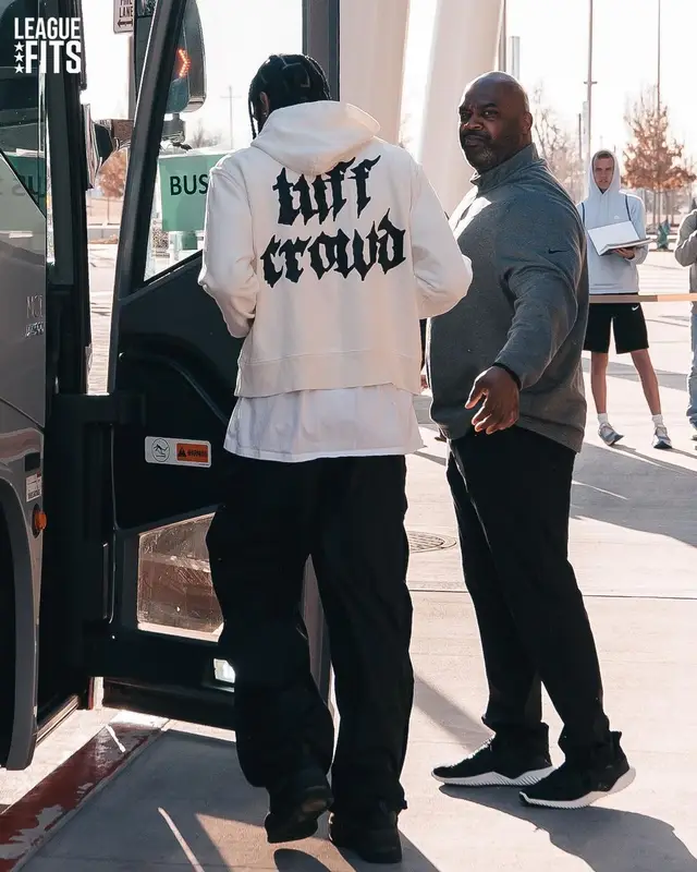 Jordan Clarkson outfit in Tuff Crowd, ASAP Rocky Merch, and Under Armour, 2023