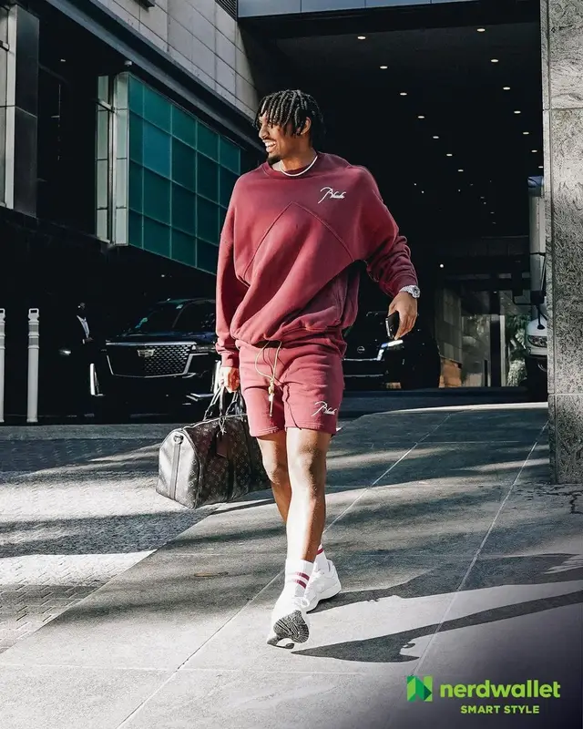Tyrese Maxey outfit in Rhude and Louis Vuitton, 2023