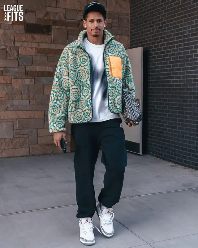 Juan Toscano-Anderson outfit in Sundae School, Jordan, and Goyard, 2023