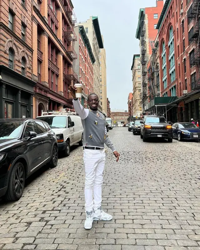 Bobby Shmurda outfit in Thom Browne, Rta, and 21 Savage Merch, 2023