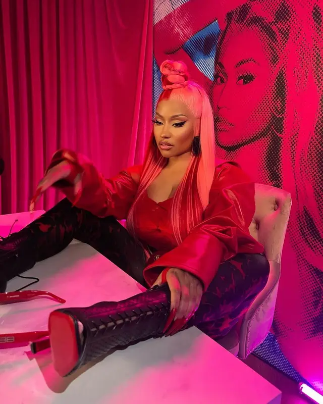 Nicki Minaj outfit in Dries Van Noten, Chanel, and Balenciaga, 2023