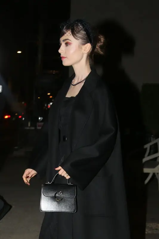Lily Collins outfit in MaxMara, Cartier, and Christian Louboutin, 2022