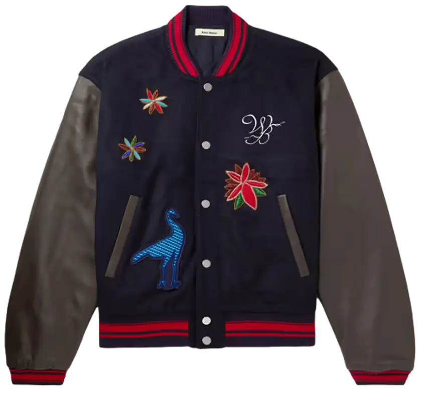 Wales Bonner Patchwork Padded Wool-Blend And Leather Bomber Jacket  $2235