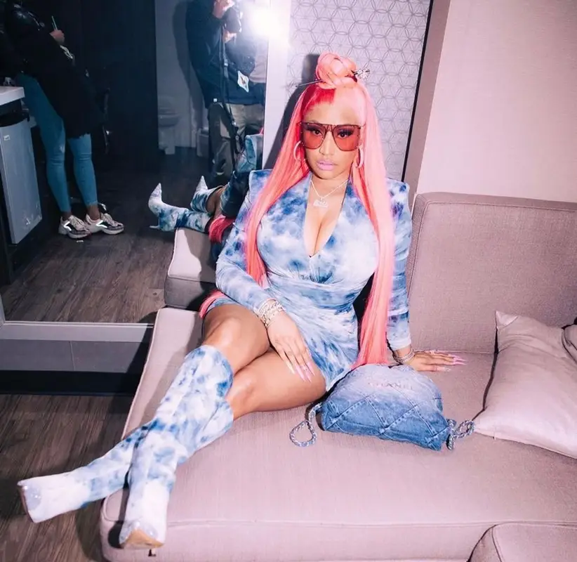 Nicki Minaj outfit in Alexandre Vauthier, Chanel, and Alexander McQueen, 2023