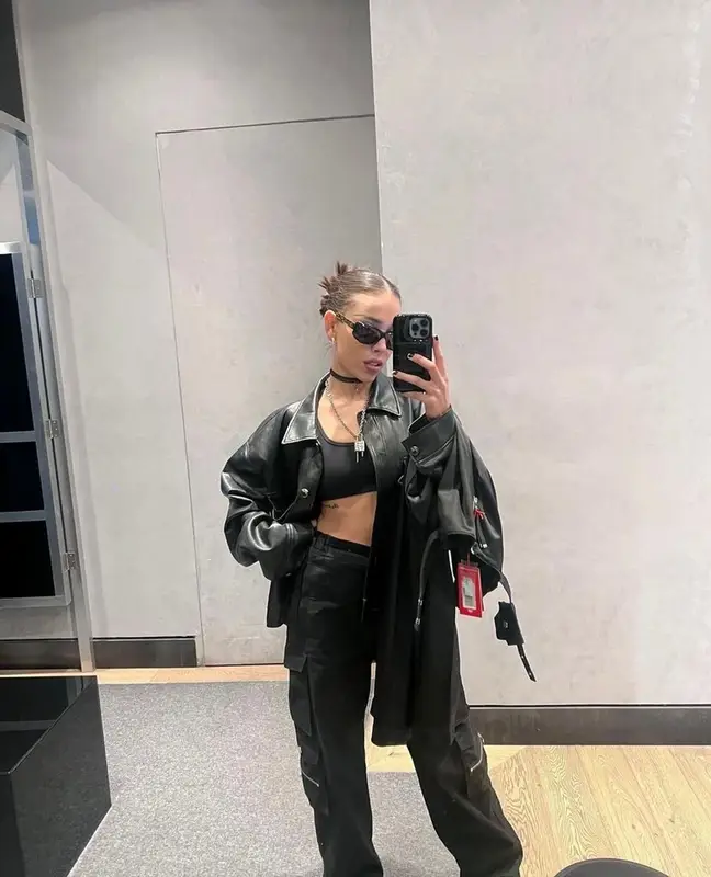 Danna Paola outfit in Zara, EB Denim, and Givenchy, 2023