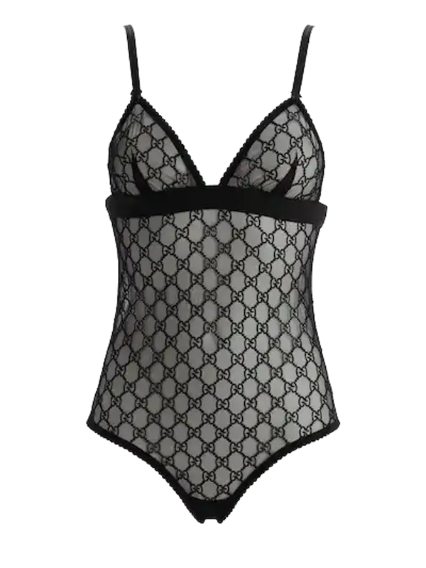 Gucci Embroidered Sheer Tulle Bodysuit $1100