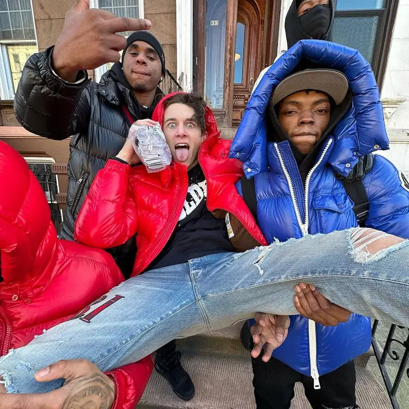Lil Mabu outfit in Moncler, Amiri, and Nike, 2023