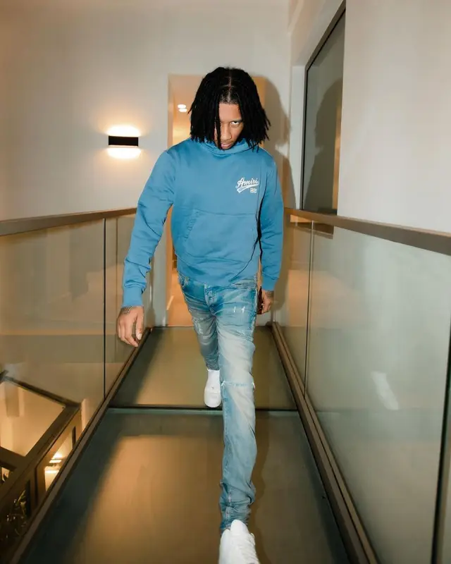 Digga D outfit in Amiri, Nike, and Raf Simons, 2023