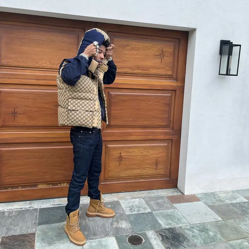Nardo Wick outfit in Gucci and Louis Vuitton, 2023