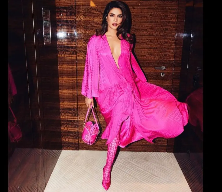 Priyanka Chopra outfit in Bvlgari and Valentino Garavani, 2023