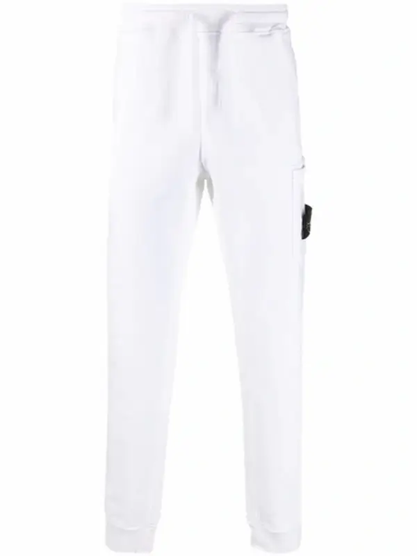 Stone Island Compass Logo White Patch Track Pants $375