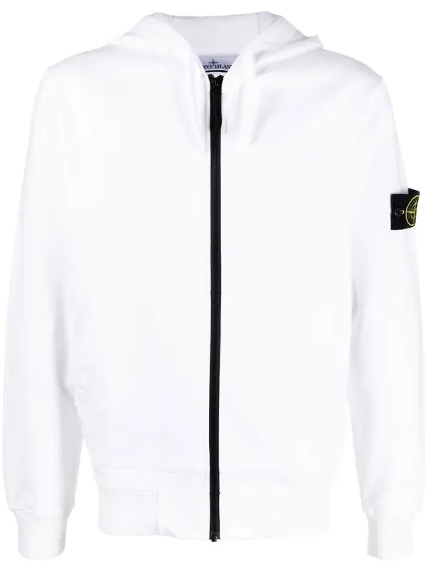 Stone Island Compass Motif Zip Up Hoodie $765