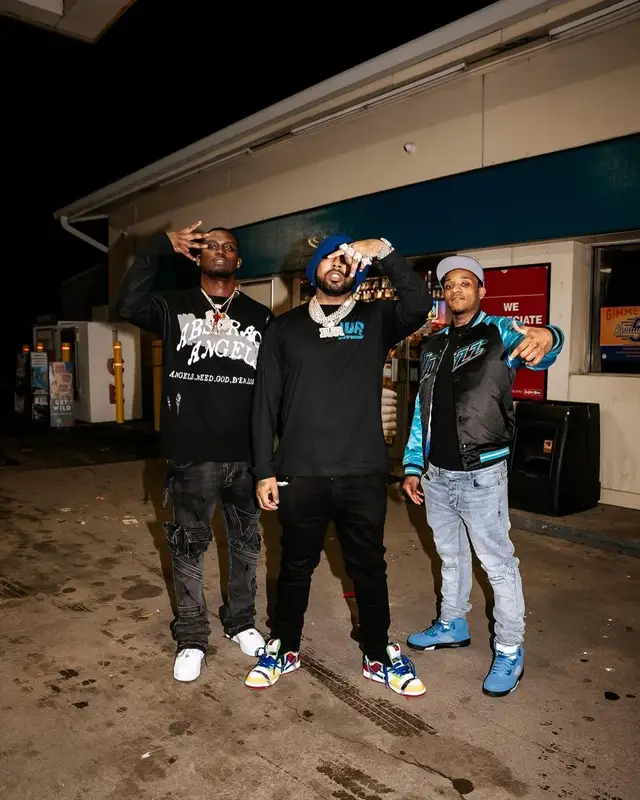 Icewear Vezzo outfit in Avirex, Icewear Vezzo Merch, and Nike, 2023