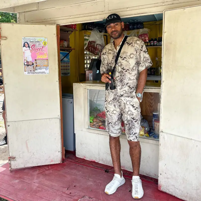 Kano outfit in Maharishi, Adidas, and Valentino, 2020