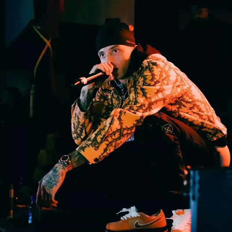 Central Cee outfit in Stingwater, Stone Island, and Nike, 2023