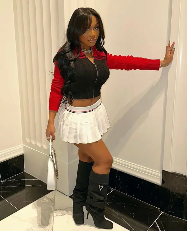 Jayda Wayda outfit in Miu Miu, The Attico, and Givenchy, 2023