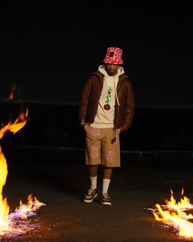 Metro Boomin outfit in Nike, Moncler, and JW Anderson, 2023