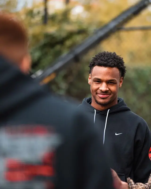 Bronny James outfit in Nike, LeBron James Merch, and Faze Clan Merch, 2023
