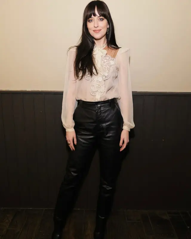Dakota Johnson outfit in Gucci and Christian Louboutin, 2023