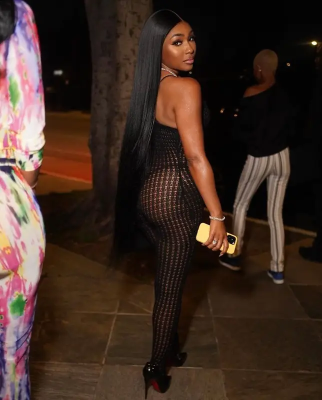 Yung Miami outfit in Alaïa, Hermes, and Christian Louboutin, 2023