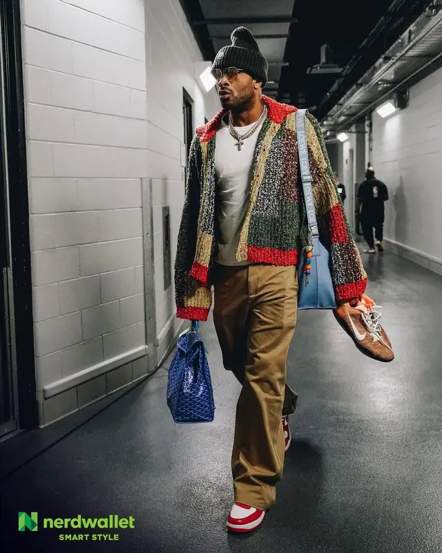 PJ Tucker outfit in JW Anderson, Loewe, and Moncler, 2023