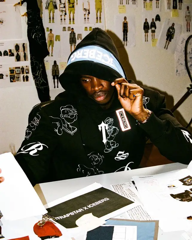 Lancey Foux outfit in Iceberg and Trapstar, 2023
