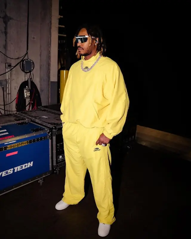 Future outfit in Balenciaga, Nike, and Prada, 2023